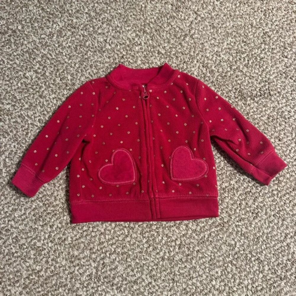 Child of Mine Carter's Baby Girl Pink Fleece Heart Jacket 0-3 Months